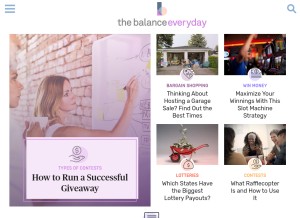 How thebalanceeveryday.com looks like on a tablet such as an iPad.