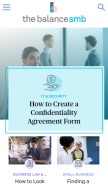 How thebalancesmb.com looks like on a mobile device such as an iPhone.