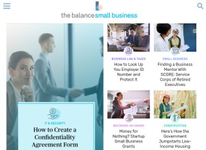 How thebalancesmb.com looks like on a tablet such as an iPad.