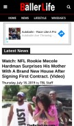 How theballerlife.com looks like on a mobile device such as an iPhone.