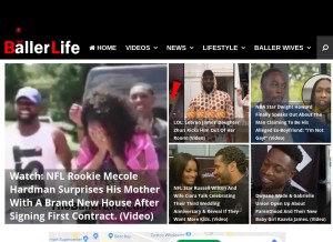 How theballerlife.com looks like on a tablet such as an iPad.