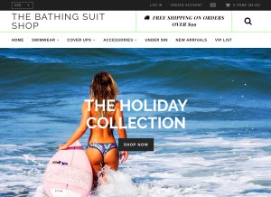 How thebathingsuitshop.com looks like on a tablet such as an iPad.