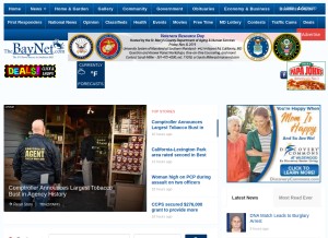 How thebaynet.com looks like on a tablet such as an iPad.