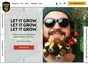 How thebeardclub.com looks like on a tablet such as an iPad.