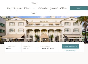 How thebetsyhotel.com looks like on a tablet such as an iPad.