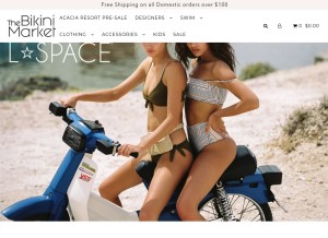 How thebikinimarket.com looks like on a tablet such as an iPad.