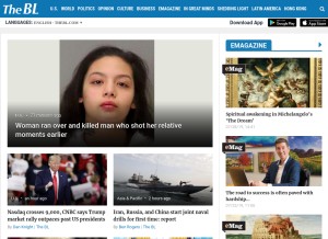 How thebl.com looks like on a tablet such as an iPad.