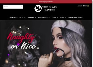 How theblackravens.com looks like on a tablet such as an iPad.