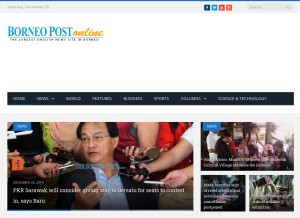 How theborneopost.com looks like on a tablet such as an iPad.