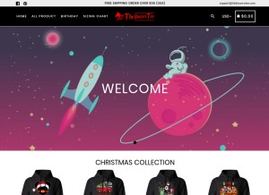 How thebouncetee.com looks like on a tablet such as an iPad.