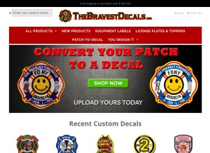How thebravestdecals.com looks like on a tablet such as an iPad.