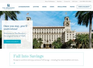 How thebreakers.com looks like on a tablet such as an iPad.