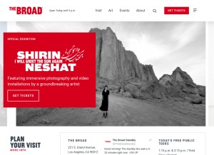 How thebroad.org looks like on a tablet such as an iPad.