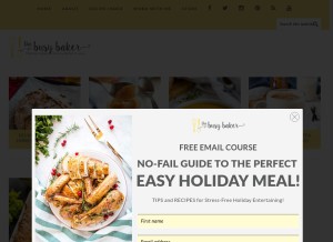 How thebusybaker.ca looks like on a tablet such as an iPad.