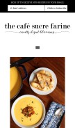 How thecafesucrefarine.com looks like on a mobile device such as an iPhone.