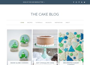 How thecakeblog.com looks like on a tablet such as an iPad.