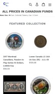 How thecanadiancoinshop.com looks like on a mobile device such as an iPhone.
