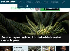 How thecannabist.co looks like on a tablet such as an iPad.