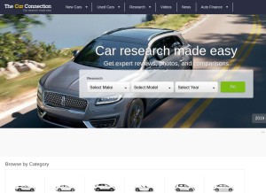 How thecarconnection.com looks like on a tablet such as an iPad.