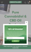 How thecbdistillery.com looks like on a mobile device such as an iPhone.