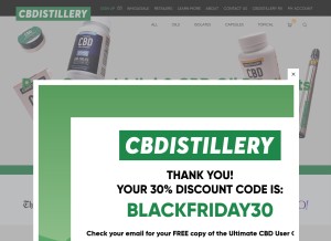 How thecbdistillery.com looks like on a tablet such as an iPad.