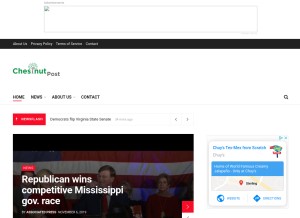 How thechestnutpost.com looks like on a tablet such as an iPad.