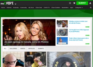 How thechive.com looks like on a tablet such as an iPad.