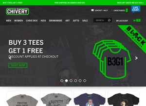 How thechivery.com looks like on a tablet such as an iPad.