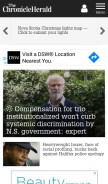 How thechronicleherald.ca looks like on a mobile device such as an iPhone.