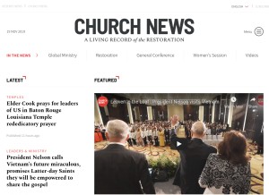 How thechurchnews.com looks like on a tablet such as an iPad.