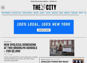 How thecity.nyc looks like on a tablet such as an iPad.