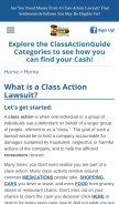 How theclassactionguide.com looks like on a mobile device such as an iPhone.