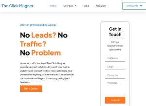 How theclickmagnet.net looks like on a tablet such as an iPad.