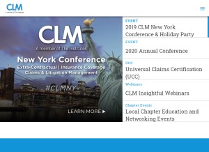 How theclm.org looks like on a tablet such as an iPad.