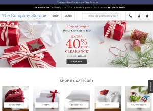 How thecompanystore.com looks like on a tablet such as an iPad.
