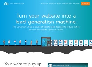 How theconversioncloud.com looks like on a tablet such as an iPad.