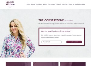 How thecornerstoneforteachers.com looks like on a tablet such as an iPad.