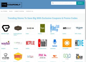 How thecouponly.com looks like on a tablet such as an iPad.