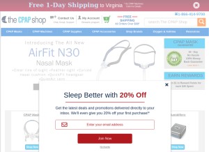 How thecpapshop.com looks like on a tablet such as an iPad.