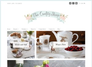 How thecraftyshop.com looks like on a tablet such as an iPad.