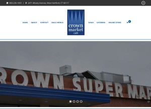How thecrownmarket.com looks like on a tablet such as an iPad.