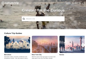 How theculturetrip.com looks like on a tablet such as an iPad.