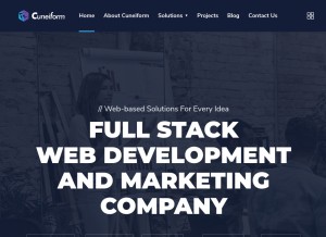 How thecuneiform.com looks like on a tablet such as an iPad.