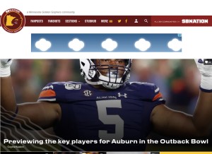 How thedailygopher.com looks like on a tablet such as an iPad.