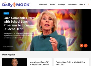 How thedailymock.com looks like on a tablet such as an iPad.