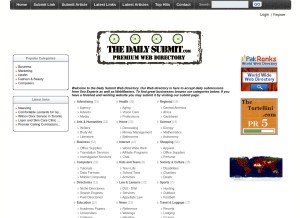 How thedailysubmit.com looks like on a tablet such as an iPad.