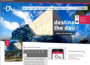 How thedali.org looks like on a tablet such as an iPad.