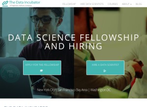 How thedataincubator.com looks like on a tablet such as an iPad.