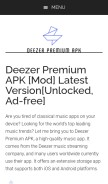 How thedeezerpremiumapk.com looks like on a mobile device such as an iPhone.