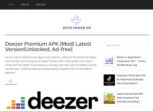 How thedeezerpremiumapk.com looks like on a tablet such as an iPad.